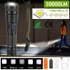 Tactical LED Flashlight Zoomable Rechargeable Search Light Torch 50000LM with 5Modes SOS Night Light For Night Walking Adventures